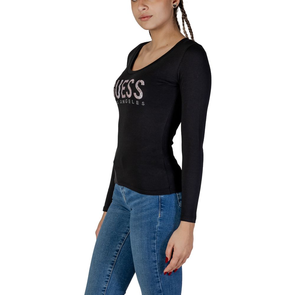 Guess Schwarzes Baumwoll-Langarmshirt